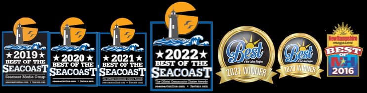 Best of the Seacoast winner 2019, 2020, 2021 and 2022, Best of the Lakes Region winner 2020 and 2021, and New Hampshire Magazine Best of NH 2016